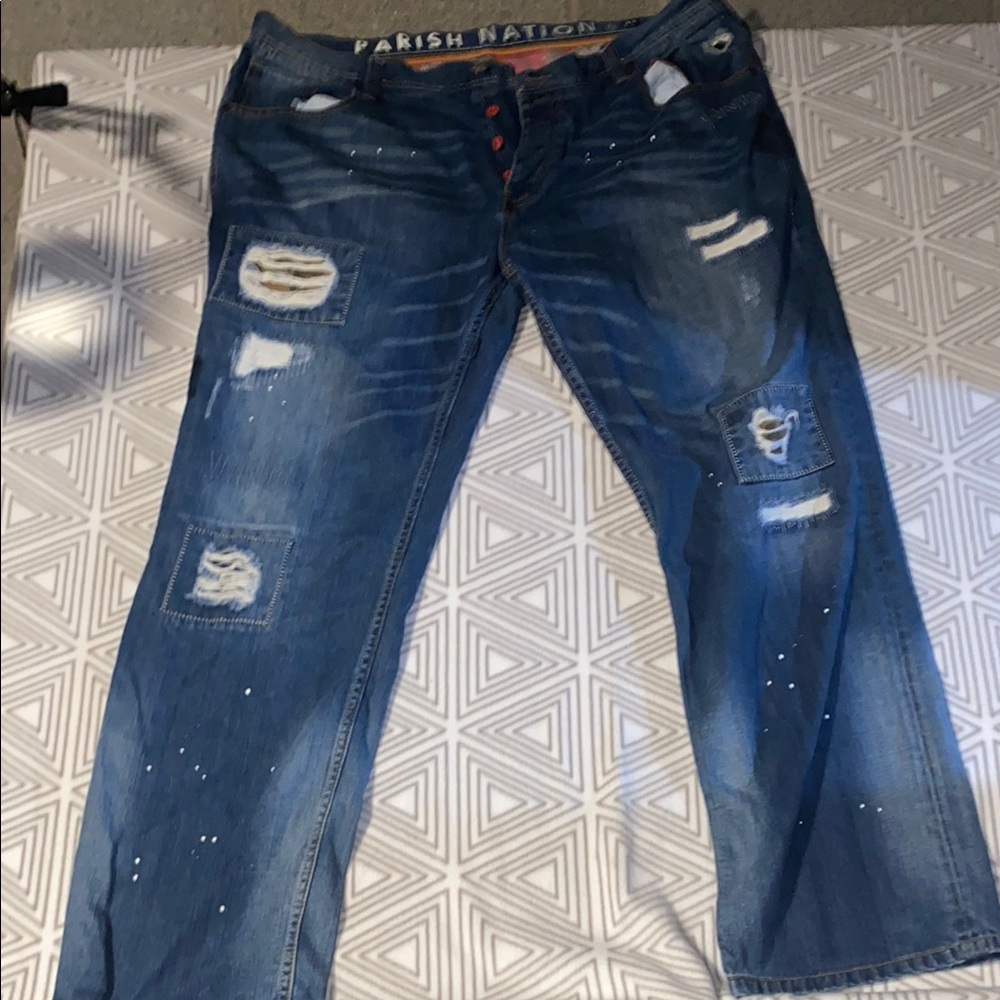 Parish Nation‎ Distressed Blue Jeans for Men